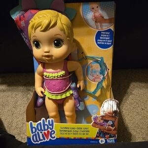 Baby Alive Sunshine Bath Doll in Pink & Lime Swimwear